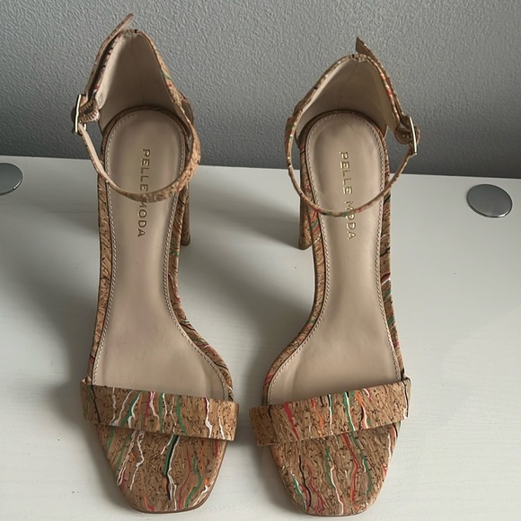Pelle Moda Lucille -Cork Multi-Colored Sandal Size 6.5 - Picture 3 of 11